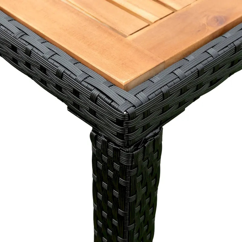 Ensemble de salle à manger d'extérieur en résine tressée 5 pièces, table basse de pique-nique avec 4 coussins amovibles et fauteuils en résine tressée.