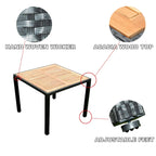 Ensemble de salle à manger d'extérieur en résine tressée 5 pièces, table basse de pique-nique avec 4 coussins amovibles et fauteuils en résine tressée.