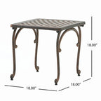 TABLE D'APPOINT D'EXTÉRIEUR EN MÉTAL CAST, LOT DE 2 PIÈCES