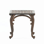 TABLE D'APPOINT D'EXTÉRIEUR EN MÉTAL CAST, LOT DE 2 PIÈCES