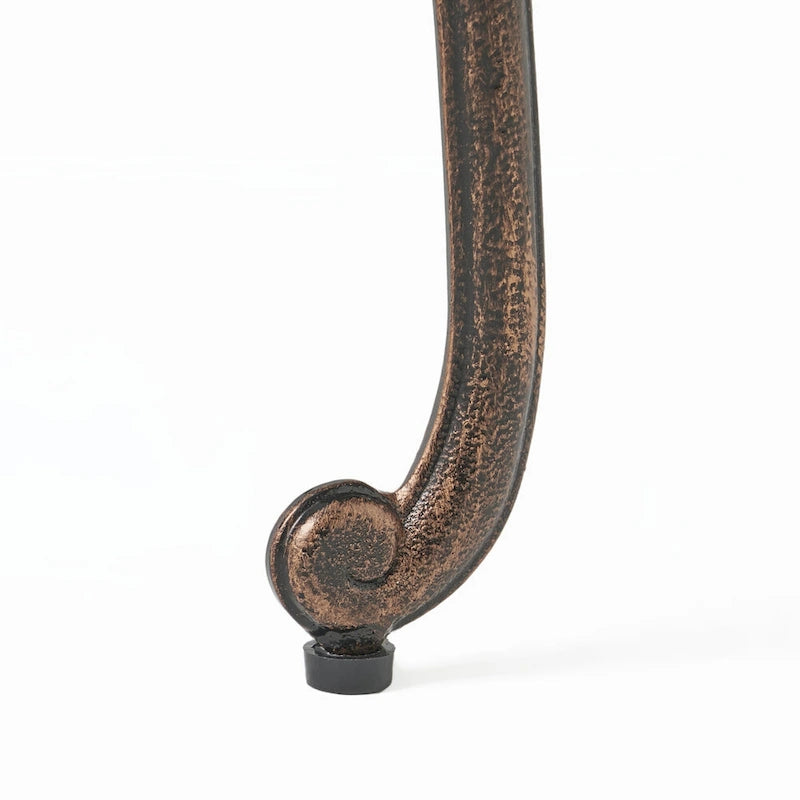 TABLE D'APPOINT D'EXTÉRIEUR EN MÉTAL CAST, LOT DE 2 PIÈCES