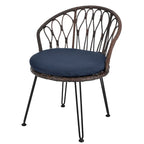 Ensemble de loisirs d'extérieur, 2 chaises individuelles en rotin et 1 table ronde en verre