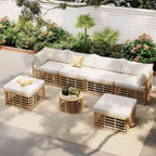 Ensemble de mobilier de jardin en rotin 7 pièces avec coussins et table basse