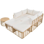 Ensemble de mobilier de jardin en rotin 7 pièces avec coussins et table basse