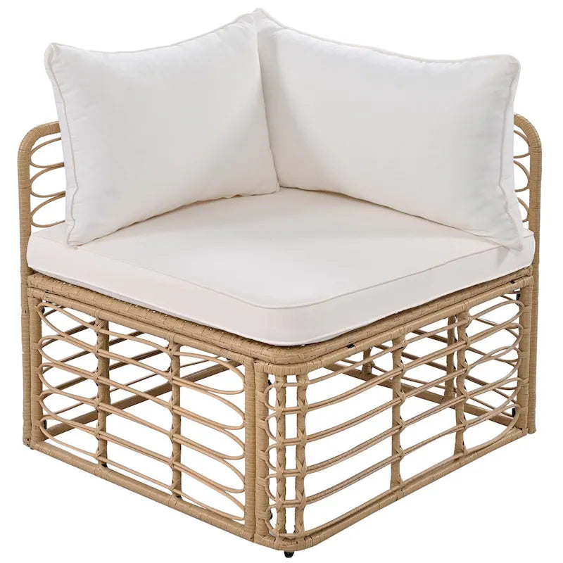 Ensemble de mobilier de jardin en rotin 7 pièces avec coussins et table basse