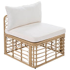 Ensemble de mobilier de jardin en rotin 7 pièces avec coussins et table basse