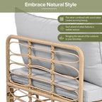 Ensemble de mobilier de jardin en rotin 7 pièces avec coussins et table basse