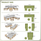 Ensemble de mobilier de jardin en rotin 7 pièces avec coussins et table basse