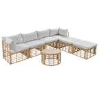 Ensemble de mobilier de jardin en rotin 7 pièces avec coussins et table basse