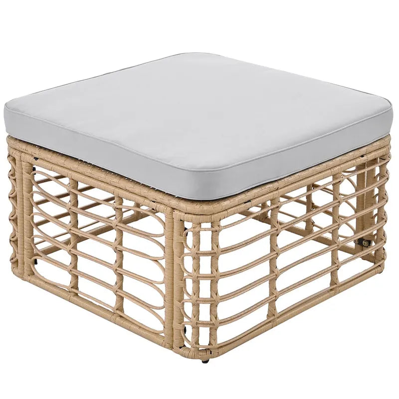 Ensemble de mobilier de jardin en rotin 7 pièces avec coussins et table basse