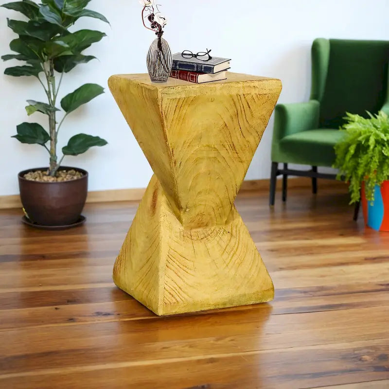 Outdoor Concrete Side Table, Morden Geometric End Table for Home Decor