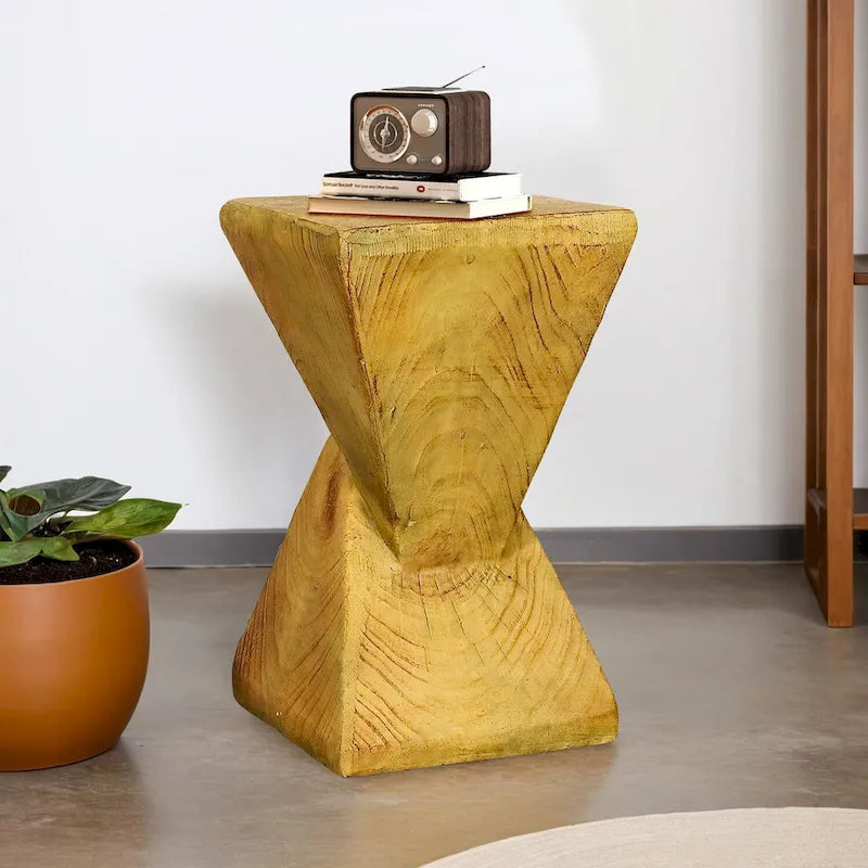 Table d'appoint extérieure en béton, table d'appoint géométrique moderne pour la décoration intérieure