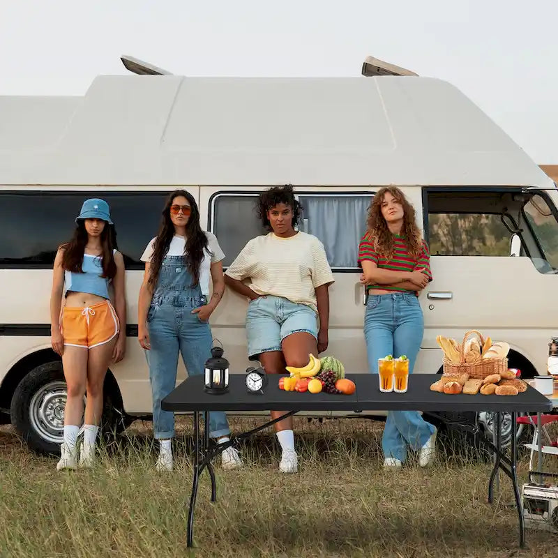 Table portable en plastique de 1,80 m pour le camping et les pique-niques