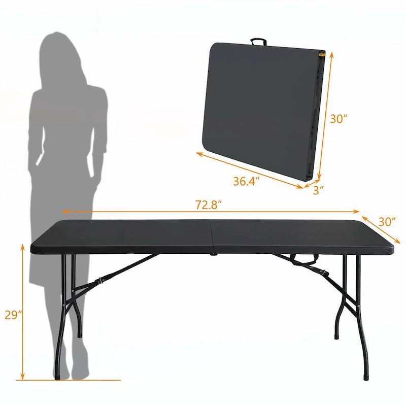 Table portable en plastique de 1,80 m pour le camping et les pique-niques