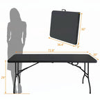 Table portable en plastique de 1,80 m pour le camping et les pique-niques