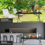 Table portable en plastique de 1,80 m pour le camping et les pique-niques