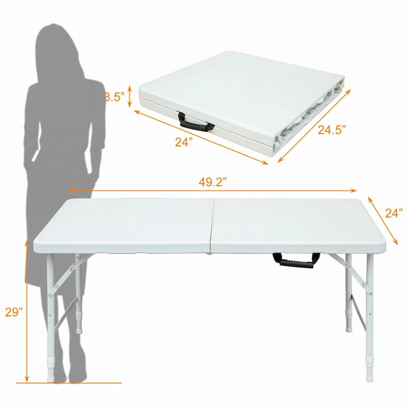 Table pliante de camping blanche de 120 cm