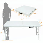 Table pliante de camping blanche de 120 cm