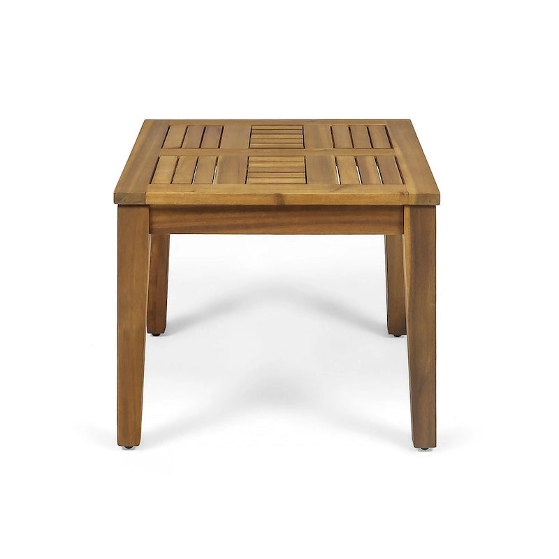 Table d'appoint d'extérieur Bops, carrée de 51 cm (20 pouces), en bois d'acacia brun naturel