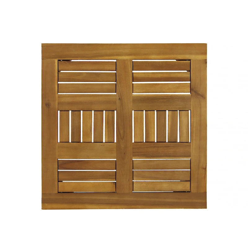 Table d'appoint d'extérieur Bops, carrée de 51 cm (20 pouces), en bois d'acacia brun naturel