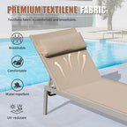 Ensemble de 3 chaises longues de jardin résistantes aux intempéries, inclinables et réglables, avec table d'appoint, pour piscine, plage, jardin ou balcon.