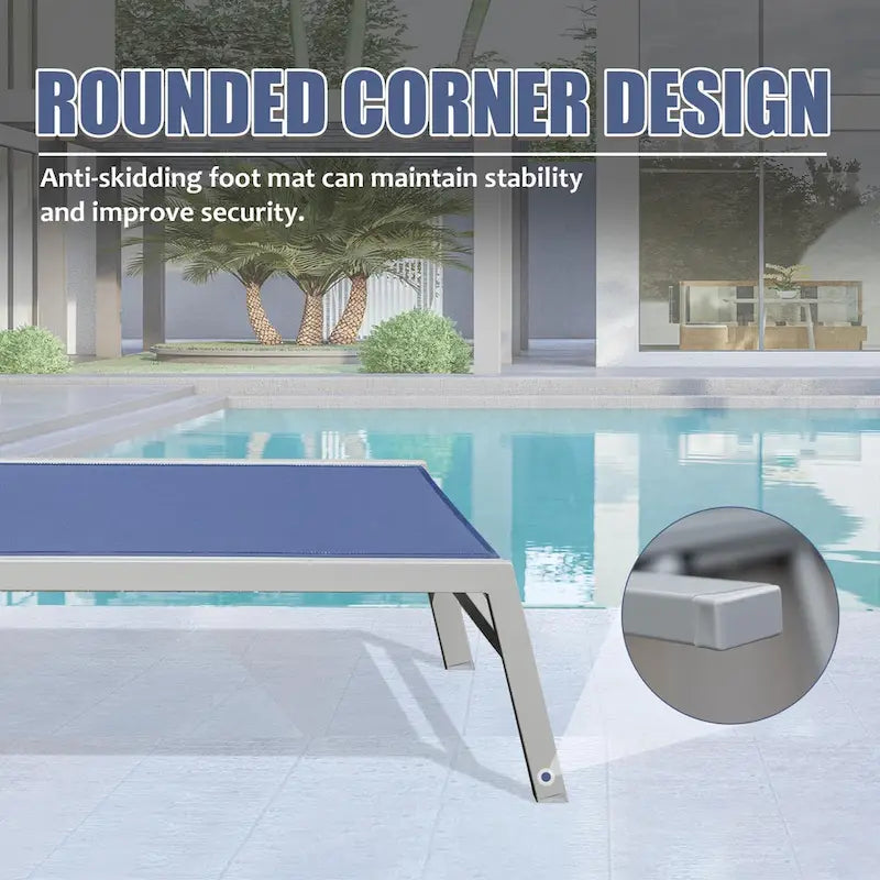 Ensemble de 3 chaises longues de jardin résistantes aux intempéries, inclinables et réglables, avec table d'appoint, pour piscine, plage, jardin ou balcon.