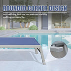 Ensemble de 3 chaises longues de jardin résistantes aux intempéries, inclinables et réglables, avec table d'appoint, pour piscine, plage, jardin ou balcon.
