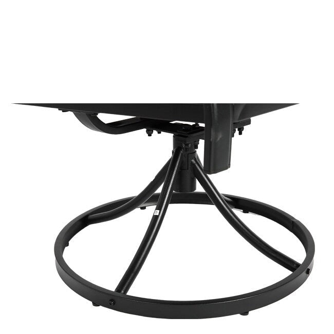 Ensemble de patio en osier 7 pièces - Comprend 2 fauteuils à bascule pivotants, 4 chaises (toutes avec coussins amovibles) et une table.