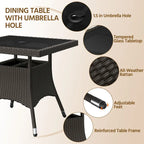 Ensemble de salle à manger Yaheetech 5 pièces en rotin PEHD avec coussins pour intérieur et extérieur, idéal pour terrasse, jardin et cour - Non disponible