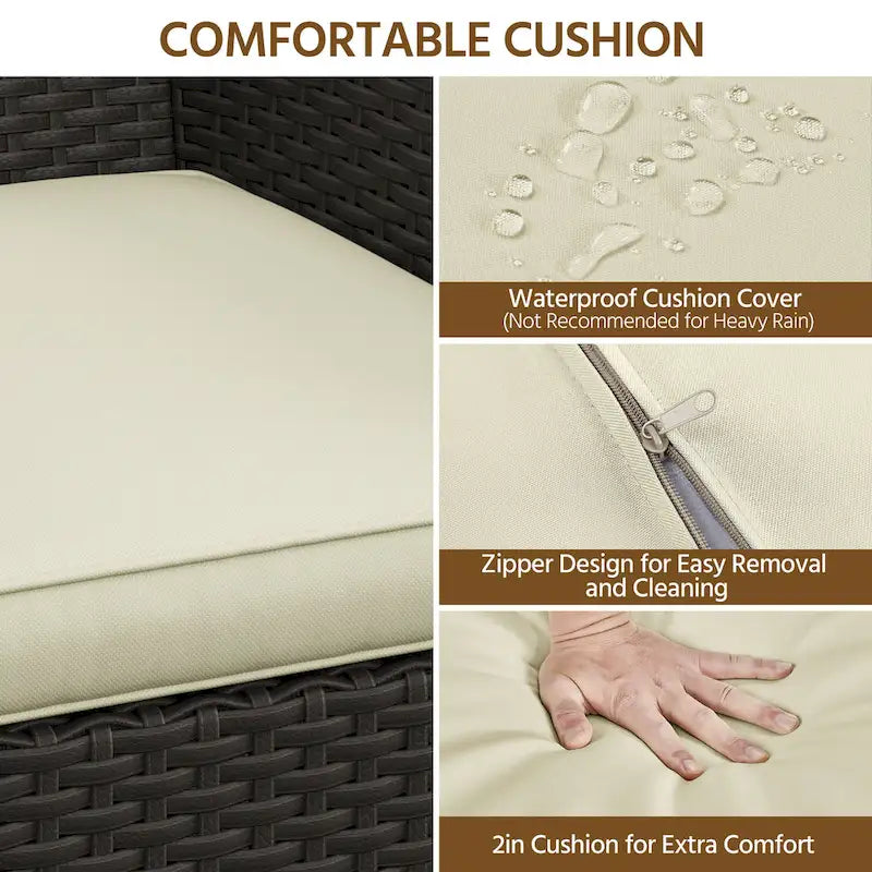 Ensemble de salle à manger Yaheetech 5 pièces en rotin PEHD avec coussins pour intérieur et extérieur, idéal pour terrasse, jardin et cour - Non disponible