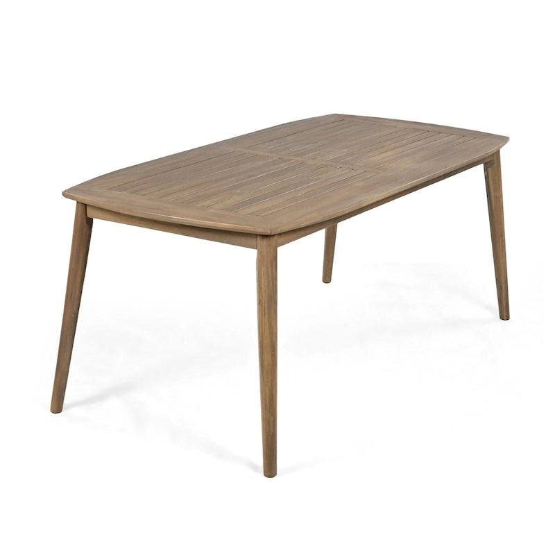 Table de salle à manger en bois d'acacia pour 8 personnes, style campagnard, marron clair, capacité de charge 82 kg, 70,75 L