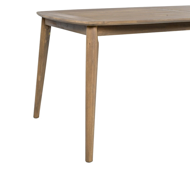 Table de salle à manger en bois d'acacia pour 8 personnes, style campagnard, marron clair, capacité de charge 82 kg, 70,75 L