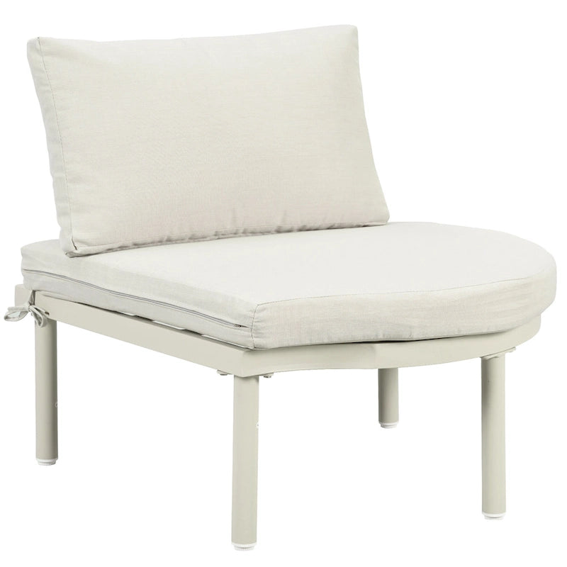 Élégant ensemble de canapé de patio modulaire demi-lune 8 pièces avec tables basses hautes et basses