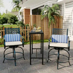 Lot de 2 tabourets de bar de terrasse avec accoudoirs et dossier