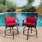 Lot de 2 tabourets de bar de terrasse avec accoudoirs et dossier