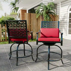 Lot de 2 tabourets de bar de terrasse avec accoudoirs et dossier