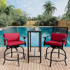Lot de 2 tabourets de bar de terrasse avec accoudoirs et dossier