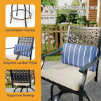 Lot de 2 tabourets de bar de terrasse avec accoudoirs et dossier
