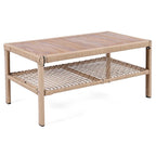 Ensemble de mobilier de patio 4 pièces en résine tressée de 72,1 pouces de large avec fauteuils pivotants