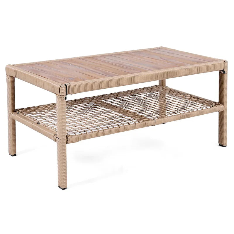 Ensemble de mobilier de patio 4 pièces en résine tressée de 72,1 pouces de large avec fauteuils pivotants