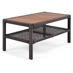 Ensemble de mobilier de patio 4 pièces en résine tressée de 72,1 pouces de large avec fauteuils pivotants