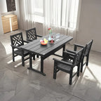 Ensemble de mobilier de jardin 5 pièces en PEHD pour 4 personnes