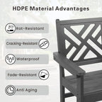 Ensemble de mobilier de jardin 5 pièces en PEHD pour 4 personnes