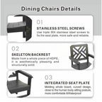 Ensemble de mobilier de jardin 5 pièces en PEHD pour 4 personnes