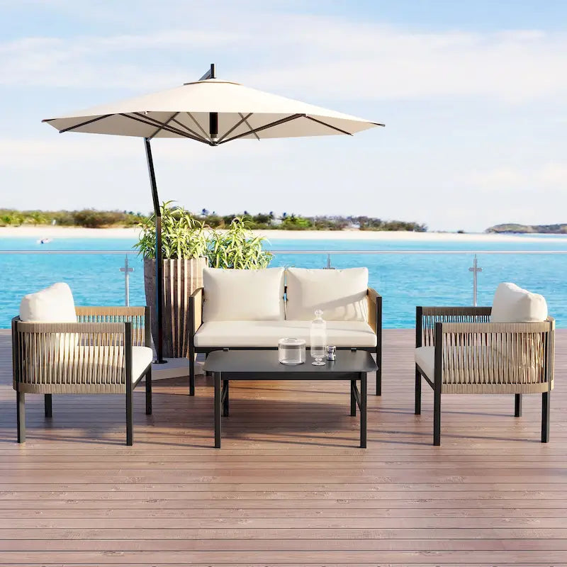 Ensemble canapé d'extérieur multi-places avec table
