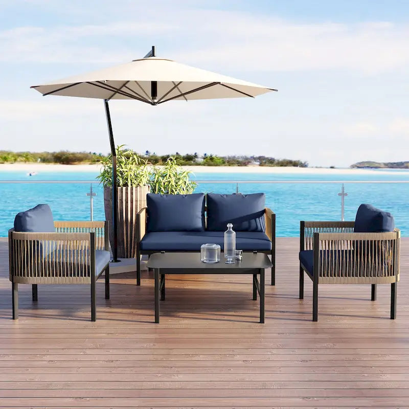 Ensemble canapé d'extérieur multi-places avec table