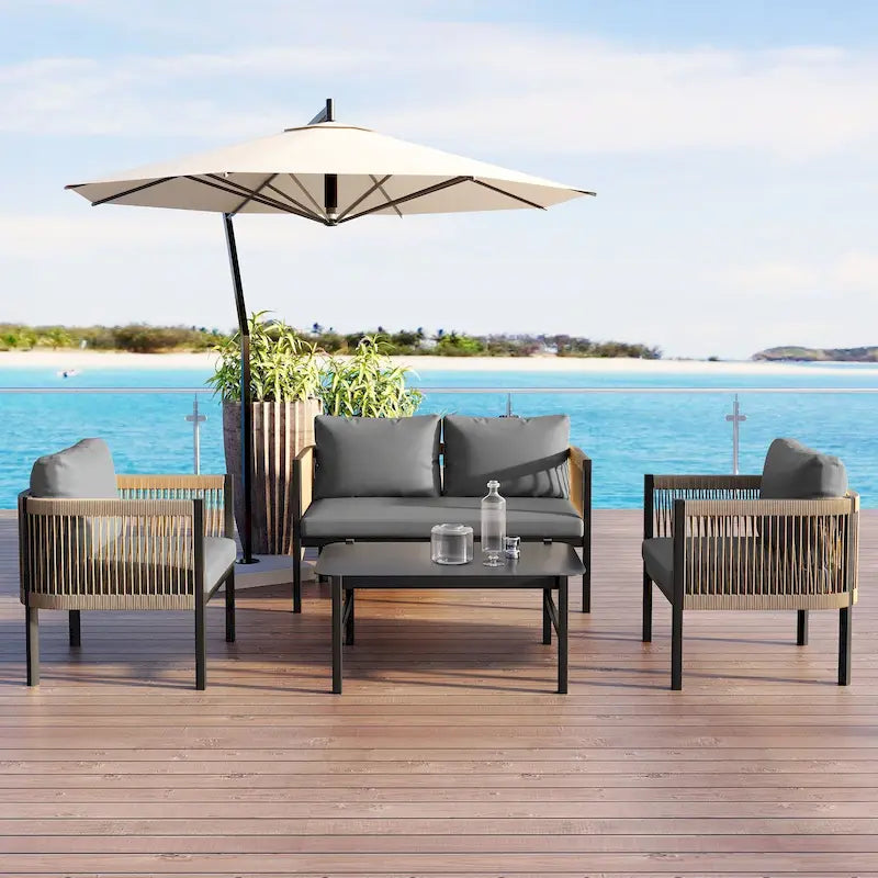 Ensemble canapé d'extérieur multi-places avec table