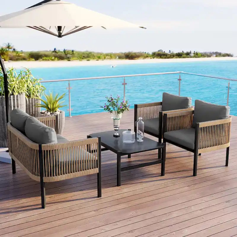 Ensemble canapé d'extérieur multi-places avec table