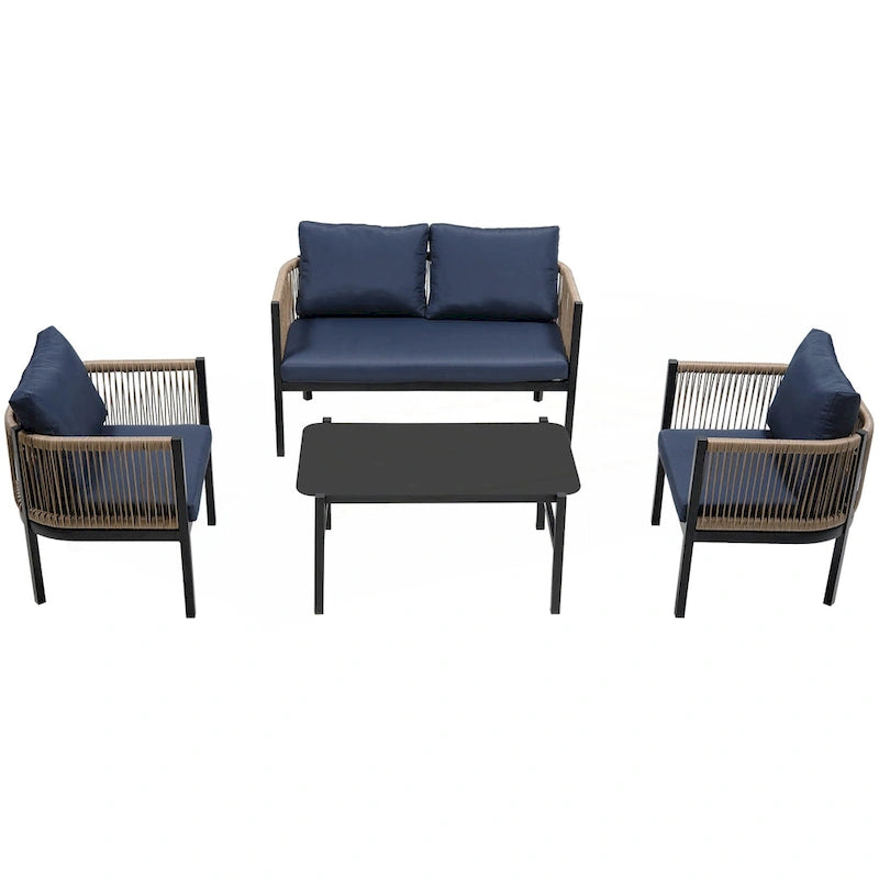 Ensemble canapé d'extérieur multi-places avec table