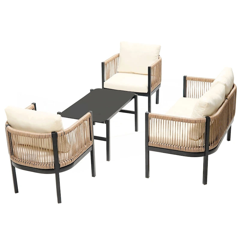 Ensemble canapé d'extérieur multi-places avec table